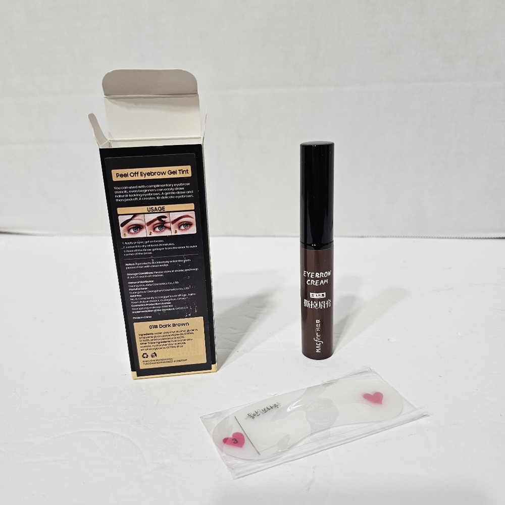 Macfee Dark Brown Gel Peel Off Eyebrow Tint New
